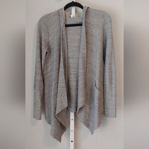 Splendid Gray Hooded Thermal Cardigan Sz XS
